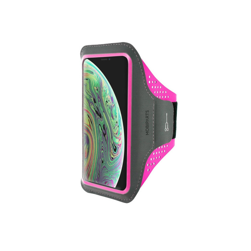 afgewerkt Stal werknemer Mobiparts Comfort Fit Sport Armband Apple iPhone X Neon Pink ✓